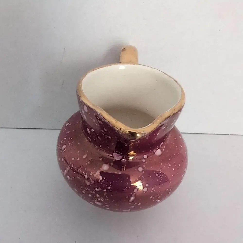 Grays Pottery Mini Pitcher Creamer Stoke On Trent England Purple Gold Lusterware